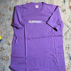 Supreme motion blur logo tee purple